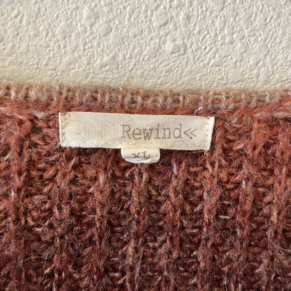 Rewind Women's Sweater Size XL Ombre Brown Tones Oversized Balloon Sleeves Boho - Picture 2 of 12